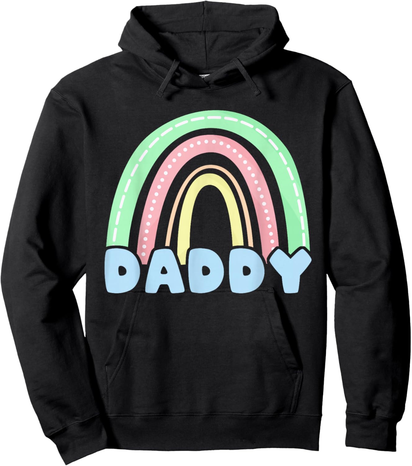 Dad Pastel Rainbow Family 1st Birthday Party Hoodie - Hoodie | Black