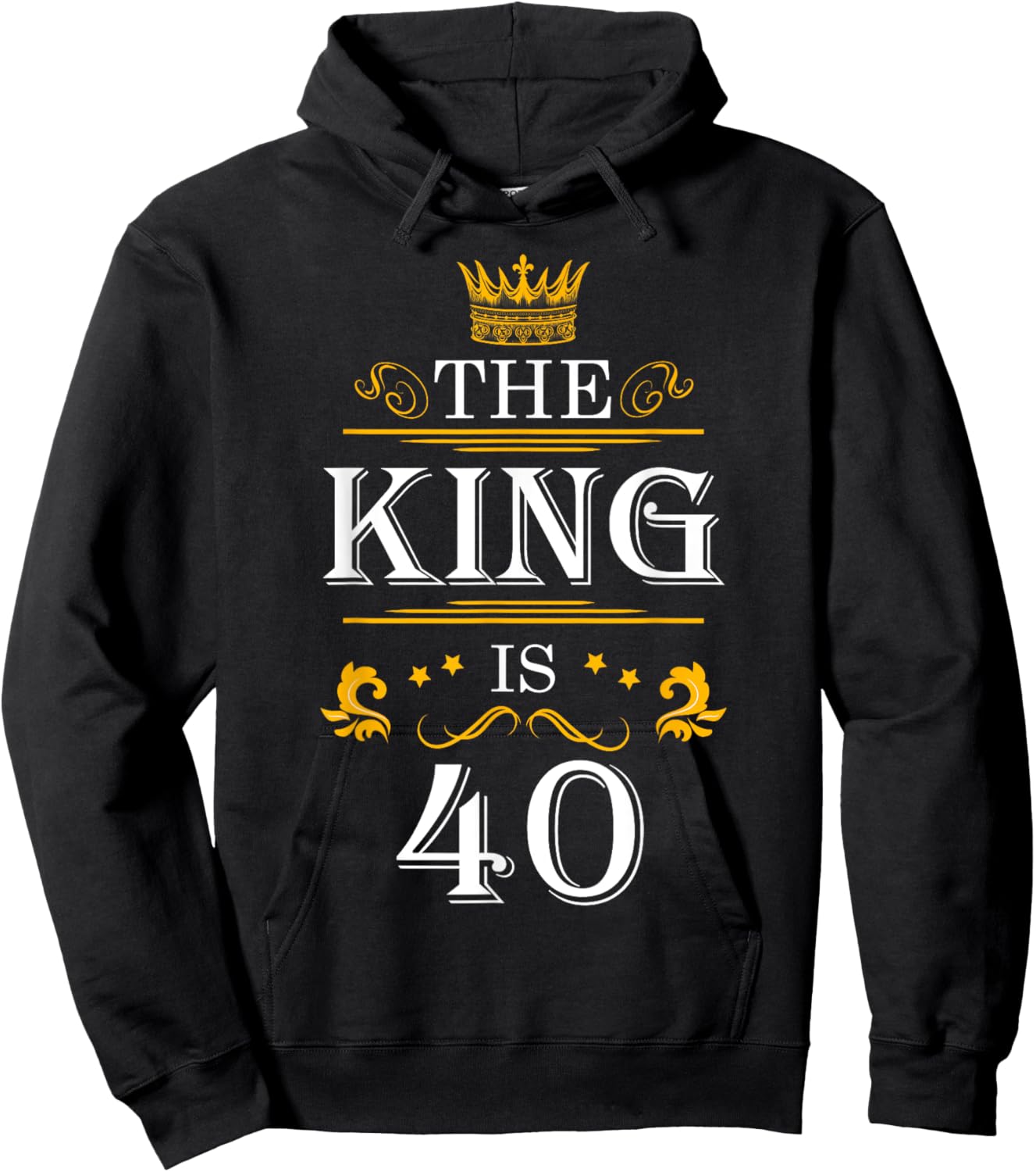 The King Is 40 Funny 40th Birthday Party Drink Beer B-Day Hoodie - Hoodie | Black