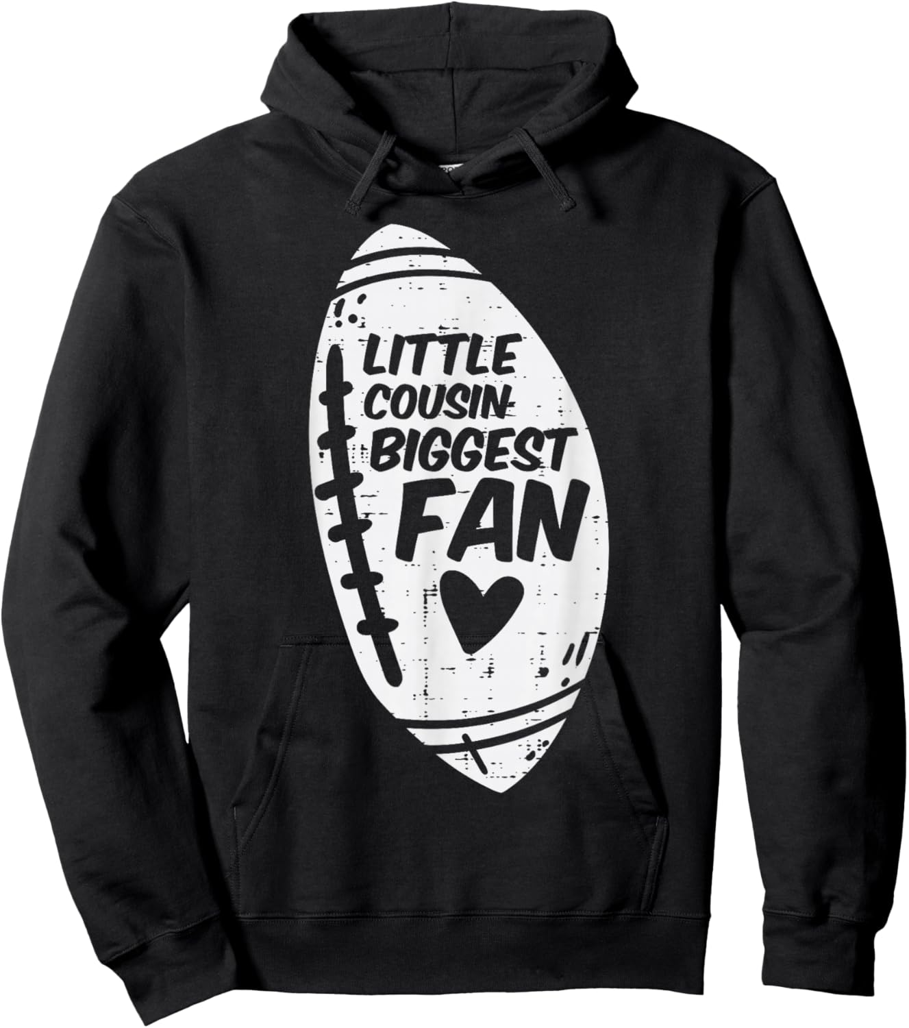 American Football Little Cousin Biggest Fan Family Kids Hoodie - Hoodie | Black