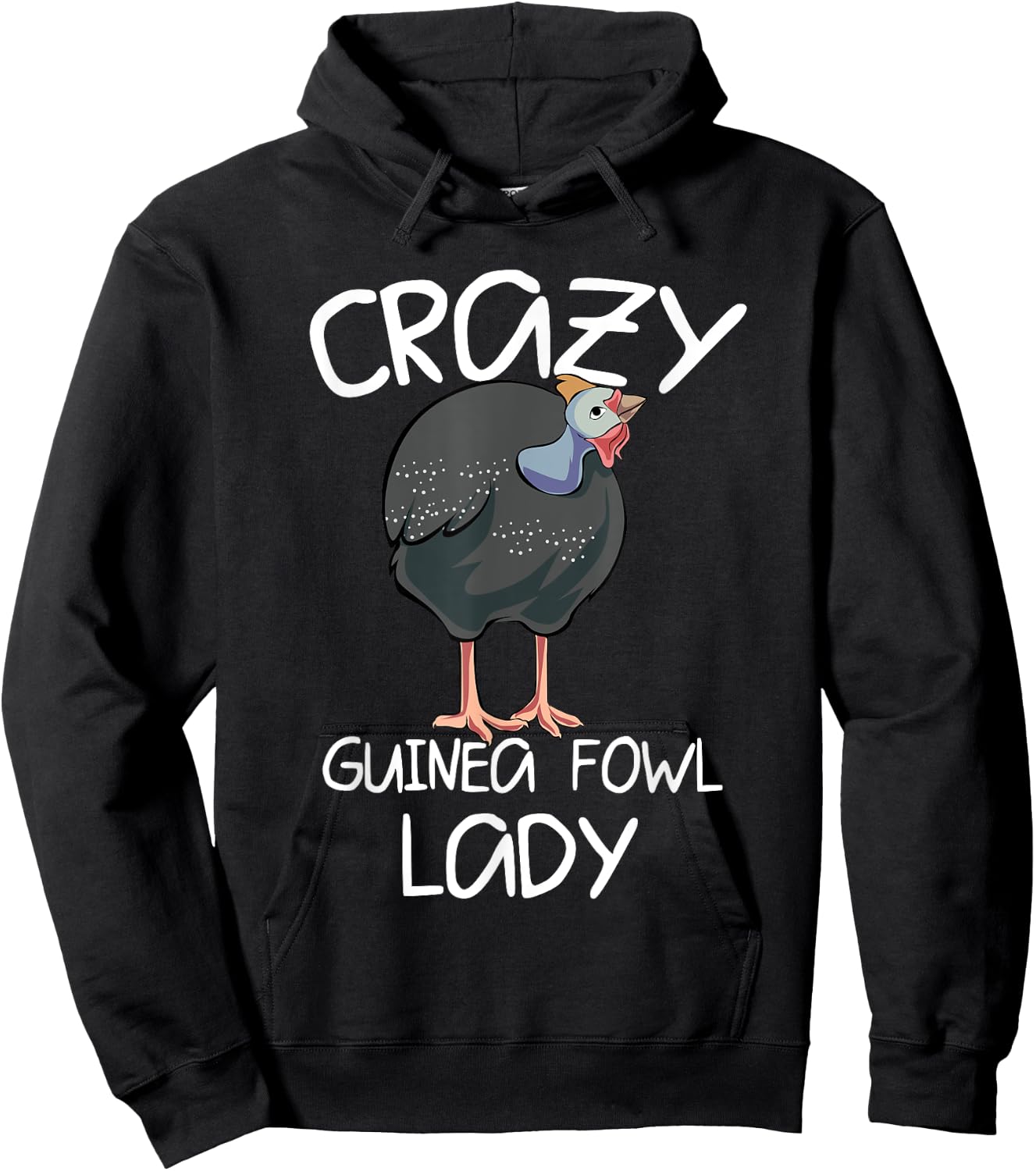 Crazy Guinea Fowl Lady Hoodie - Hoodie | Black