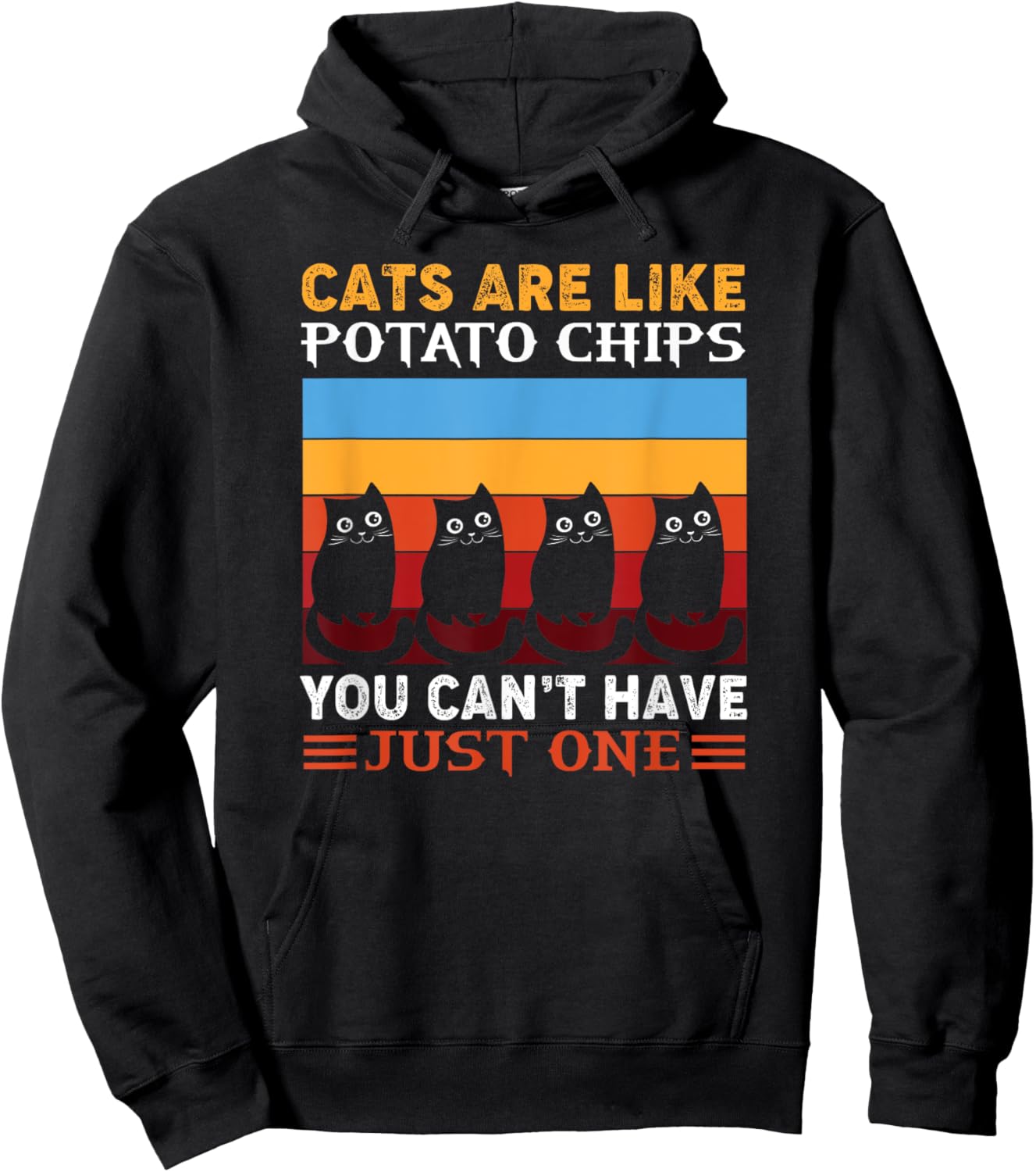 Cats are like potato chips, funny cat clothing Hoodie - Hoodie | Black