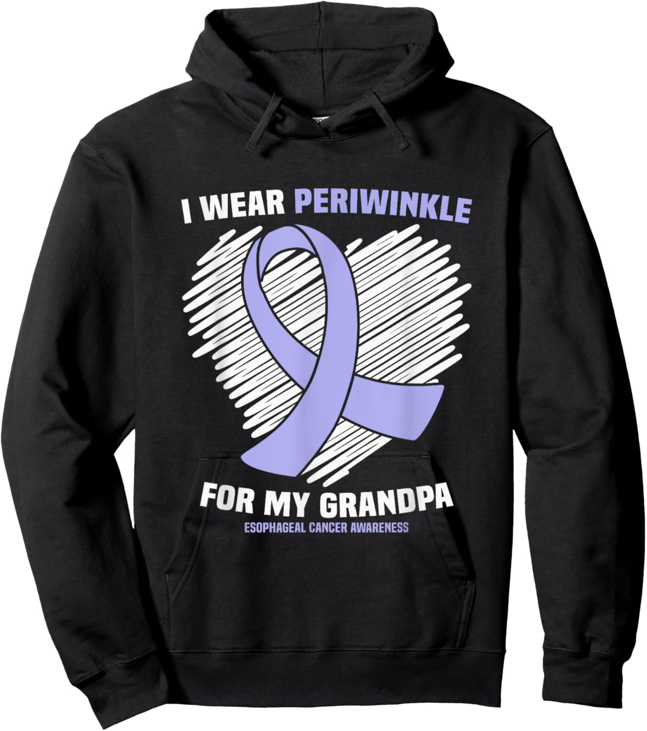 I Wear Periwinkle For My Grandpa Esophageal Cancer Awareness Hoodie - Hoodie | Black