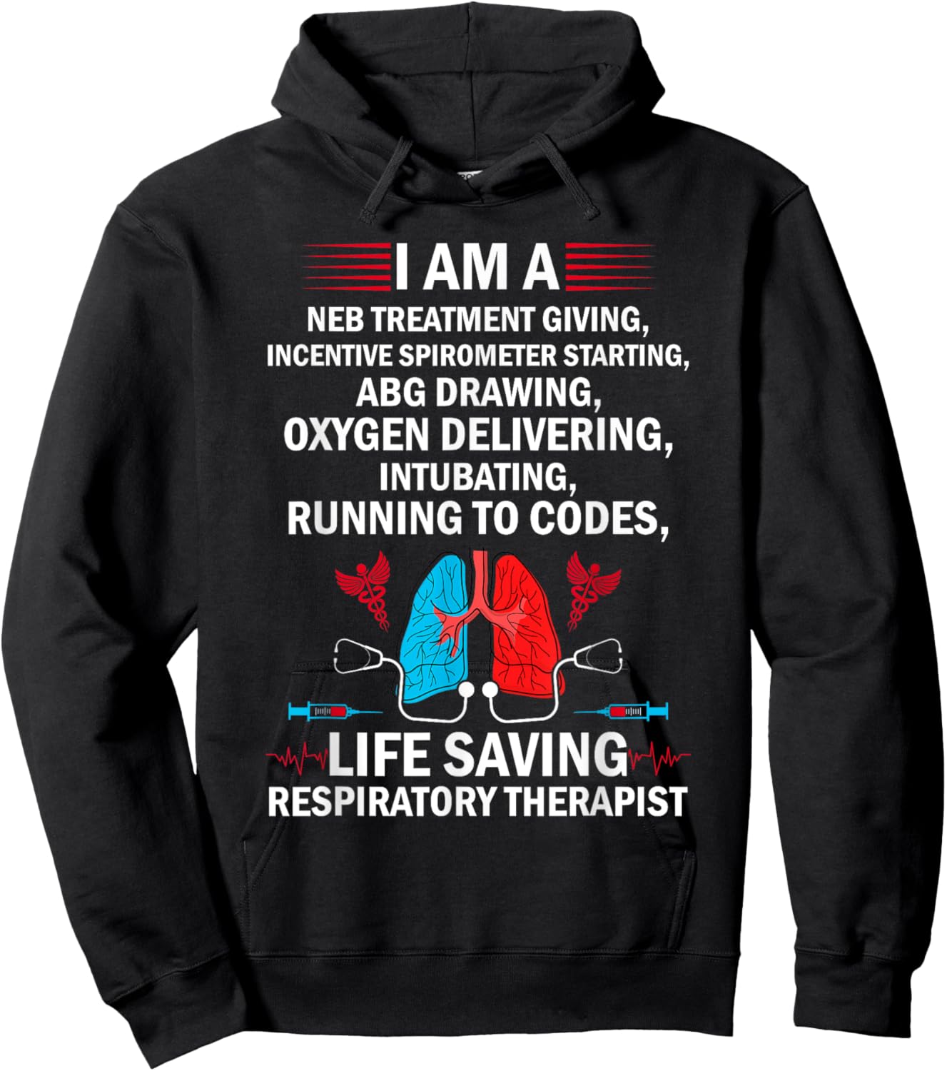 Life Saving Respiratory Therapist Funny Respiratory Therapy Hoodie - Hoodie | Black