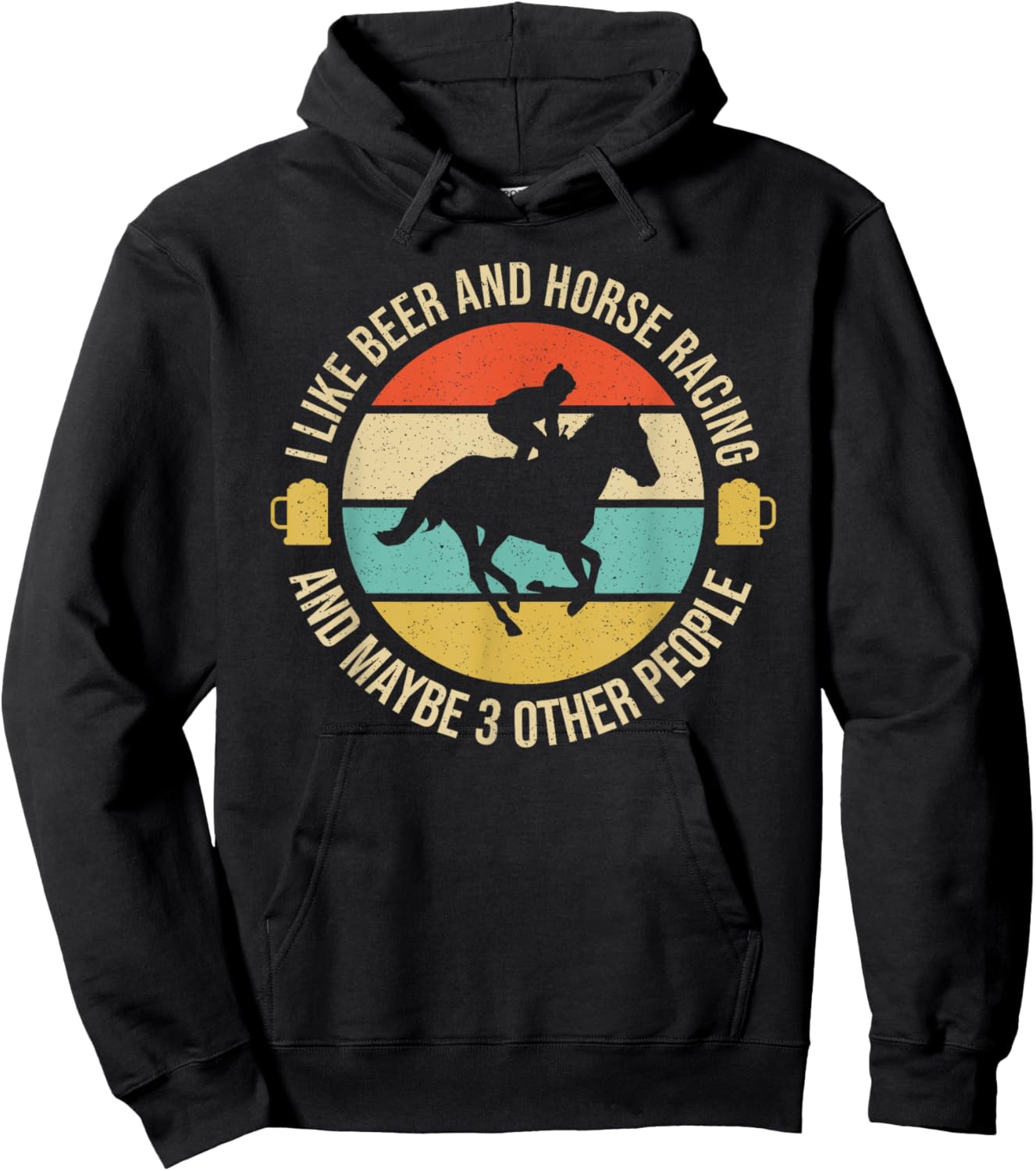 Funny Horse Racing I Like Horse Racing KY Derby Horse Hoodie - Hoodie | Black