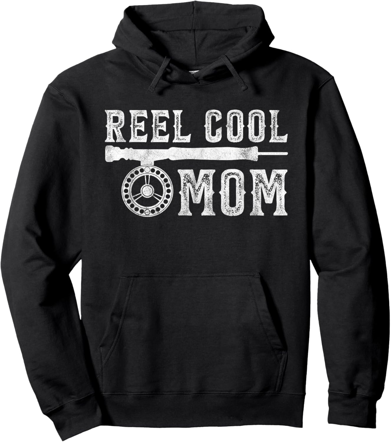 Reel Cool Fly Fishing Mom - Funny Mother Fisherman Joke Hoodie - Hoodie | Black