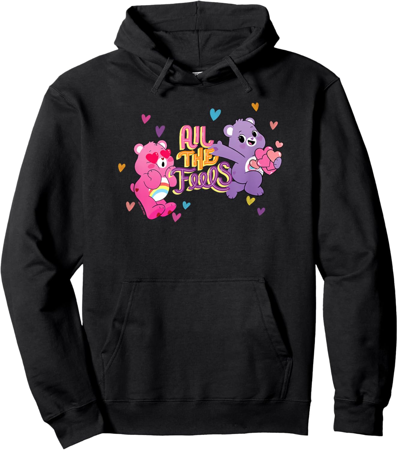 Care Bears Valentine's Day Cheer & Share Bear All The Feels Hoodie - Hoodie | Black