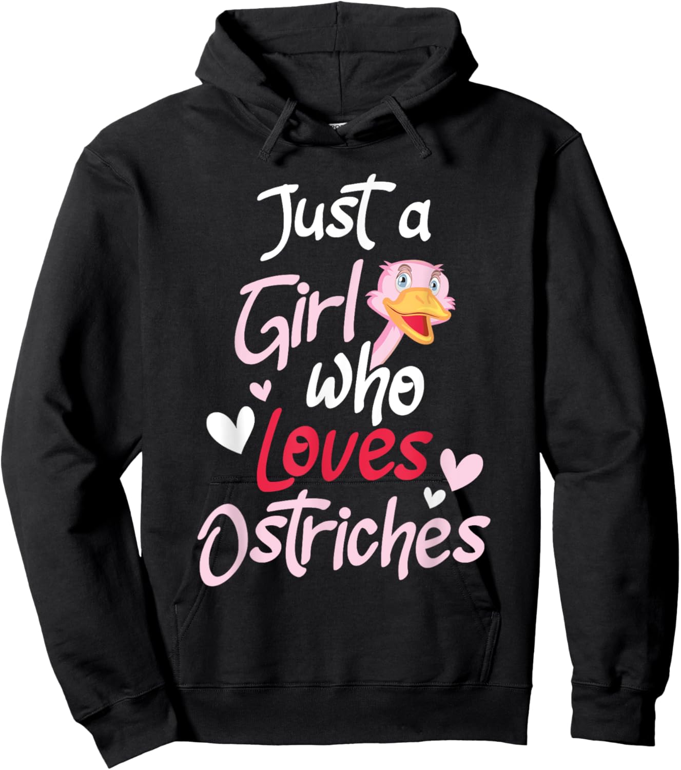 Just A Girl Who Loves Ostriches - Animal Lover Zookeeper Hoodie - Hoodie | Black