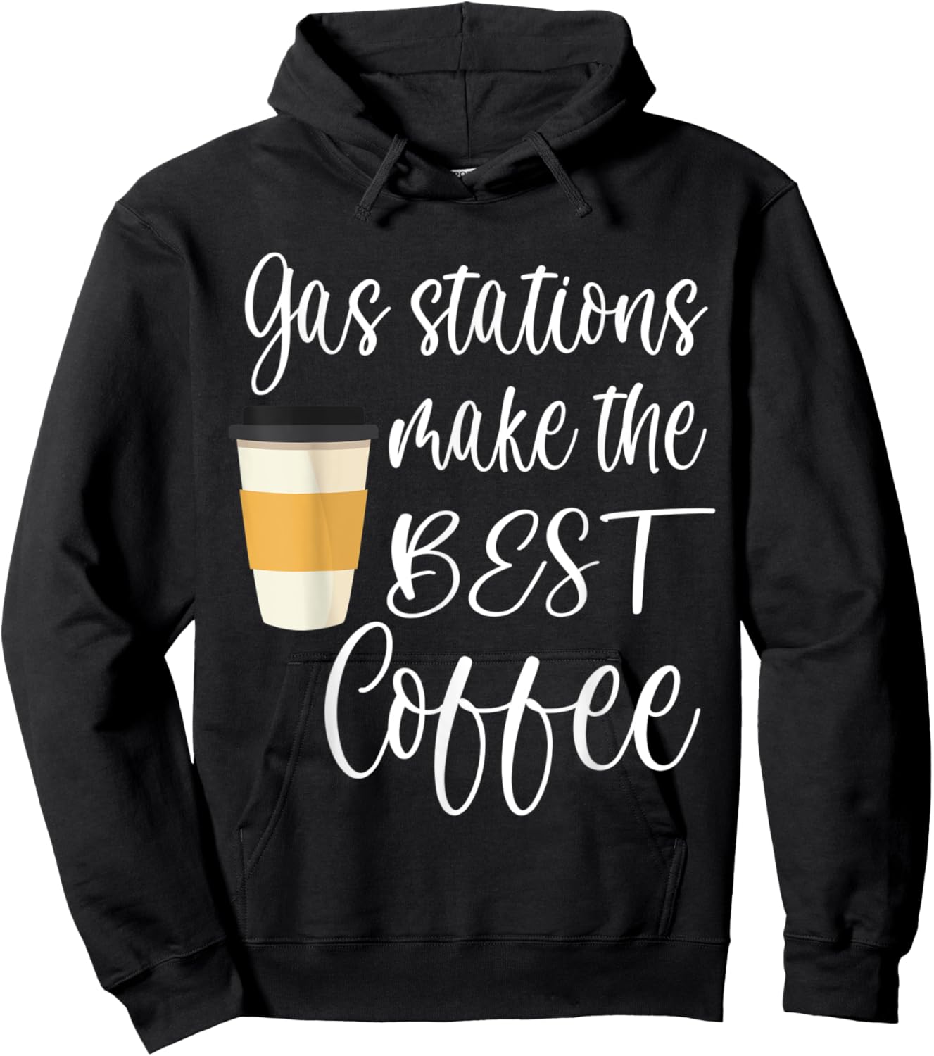 Gas Station Coffee Funny Quote Meme Saying Cheap Coffee Hoodie - Hoodie | Black