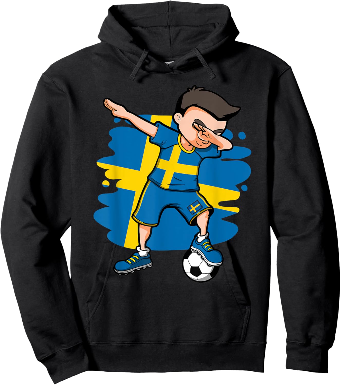 Dabbing Soccer Boy - Sweden Jersey Swedish Football Fans Hoodie - Hoodie | Black