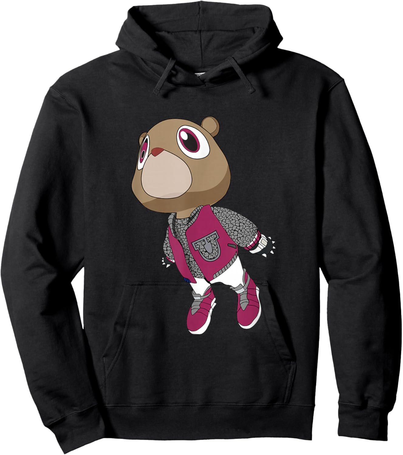 Retro High Bordeaux 1s Fly Shoes Rapper 1 High Bordeaux Hoodie - Hoodie | Black