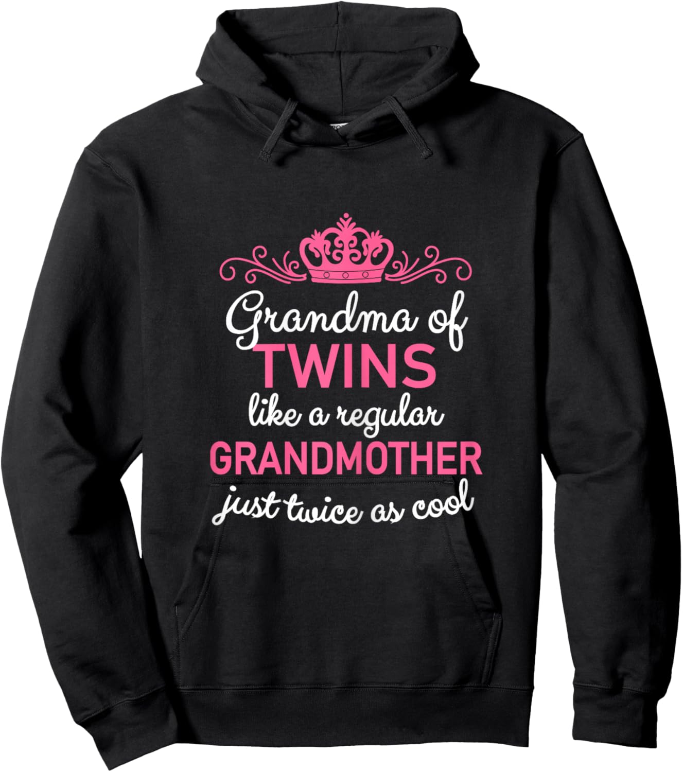 Grandma of Twins Grandmother Pregnancy Announcement Hoodie - Hoodie | Black