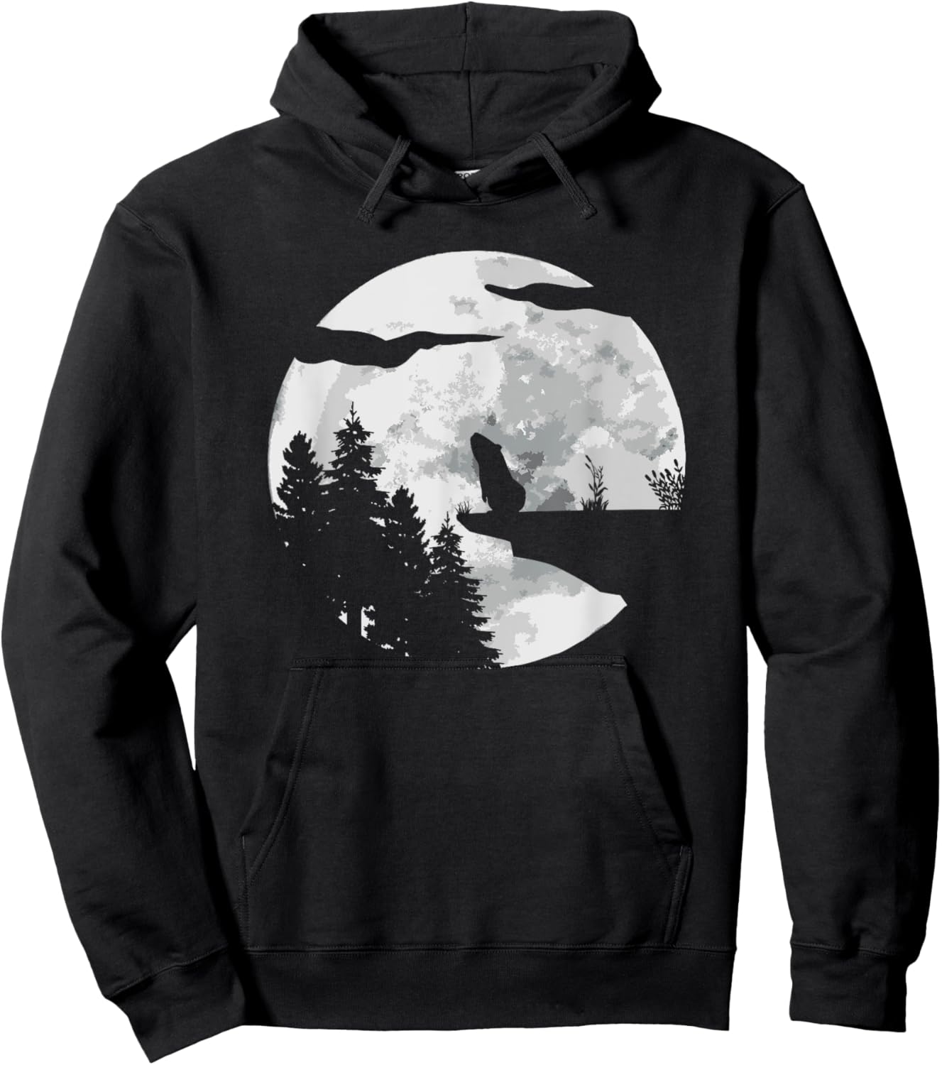 Guinea Pig Silhouette At Night With A Moon - Guinea Pig Hoodie - Hoodie | Black