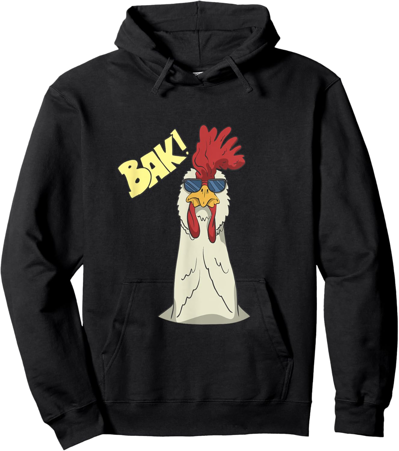 Rooster With Sunglasses Hoodie - Hoodie | Black