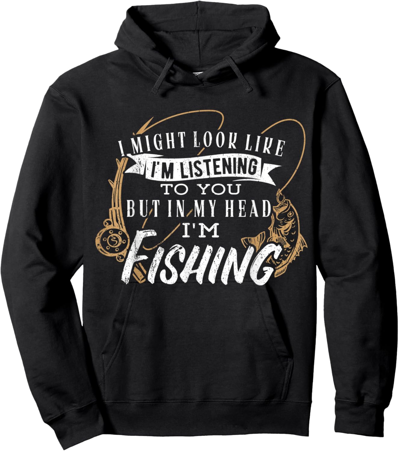 I might look like im listening to you but in my head fishing Hoodie - Hoodie | Black