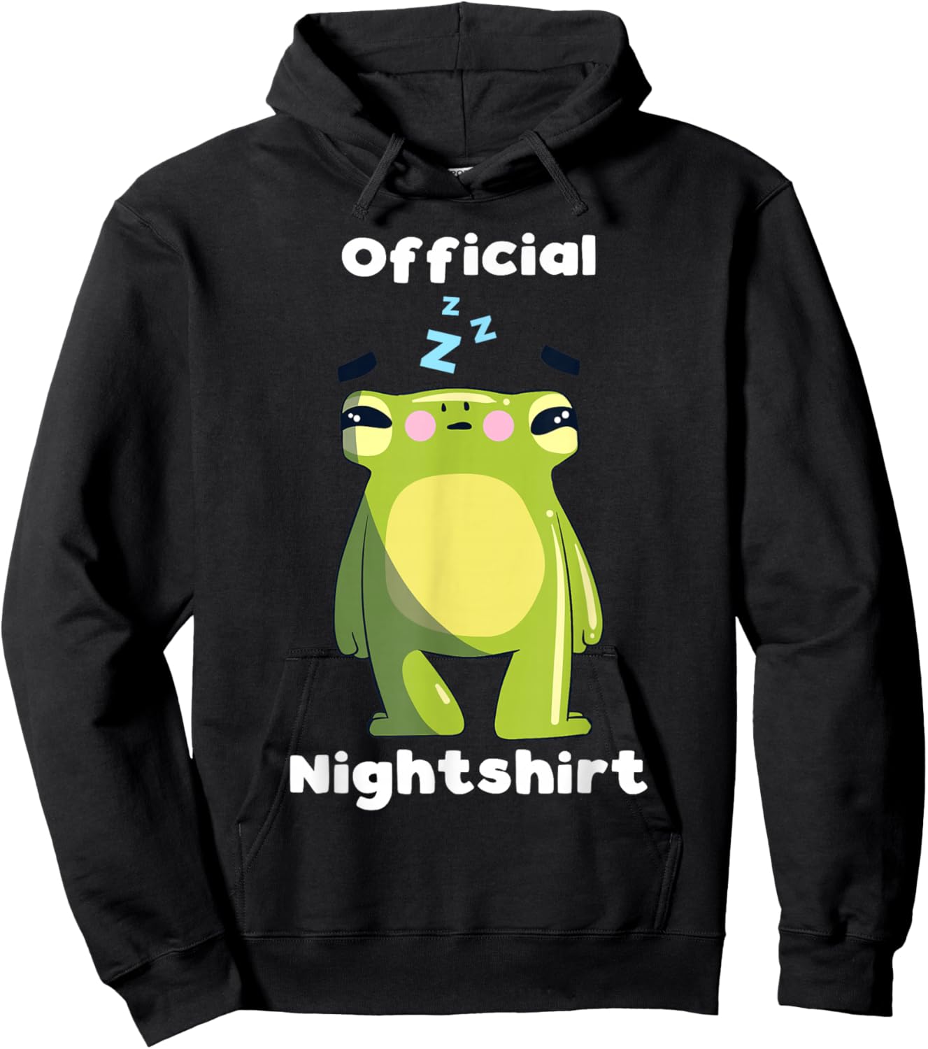 Cute Frog Sleepshirt Nightwear Nightshirt Sleep Pajama Hoodie - Hoodie | Black