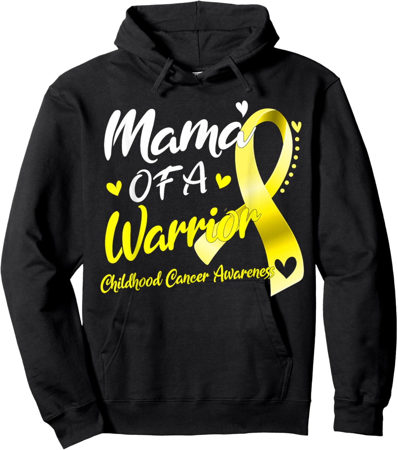Mama of A Warrior Childhood Cancer Awareness Hoodie - Hoodie | Black