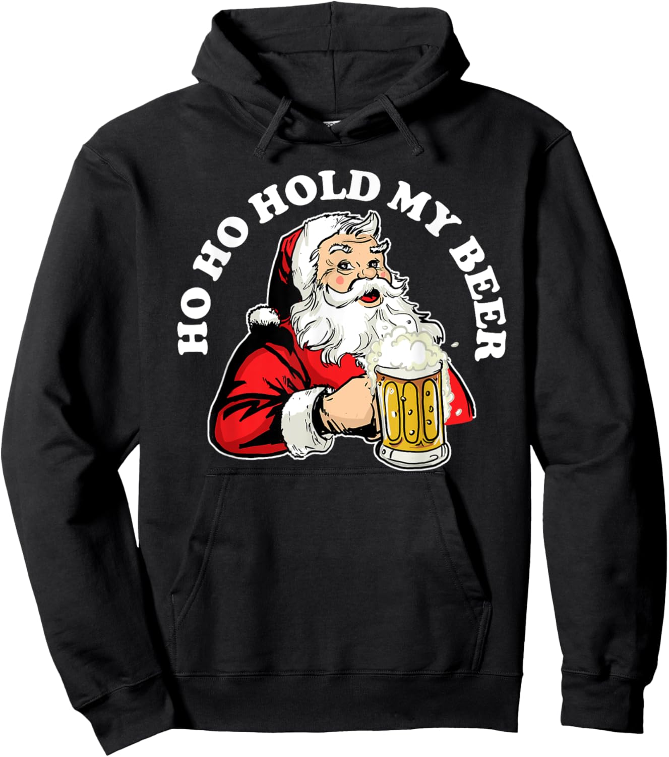 Ho Ho Hold My Beer funny Beer Santa Claus Ho Ho Hold My Beer Hoodie - Hoodie | Black