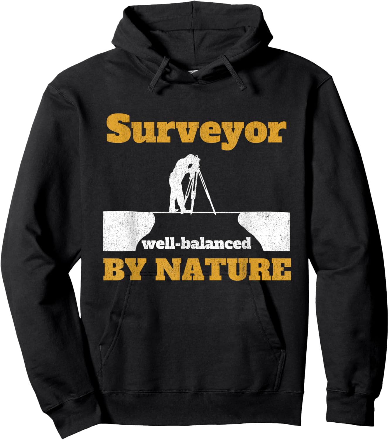 Surveyor Well Balanced By Nature Tripod Land Surveyor Hoodie - Hoodie | Black
