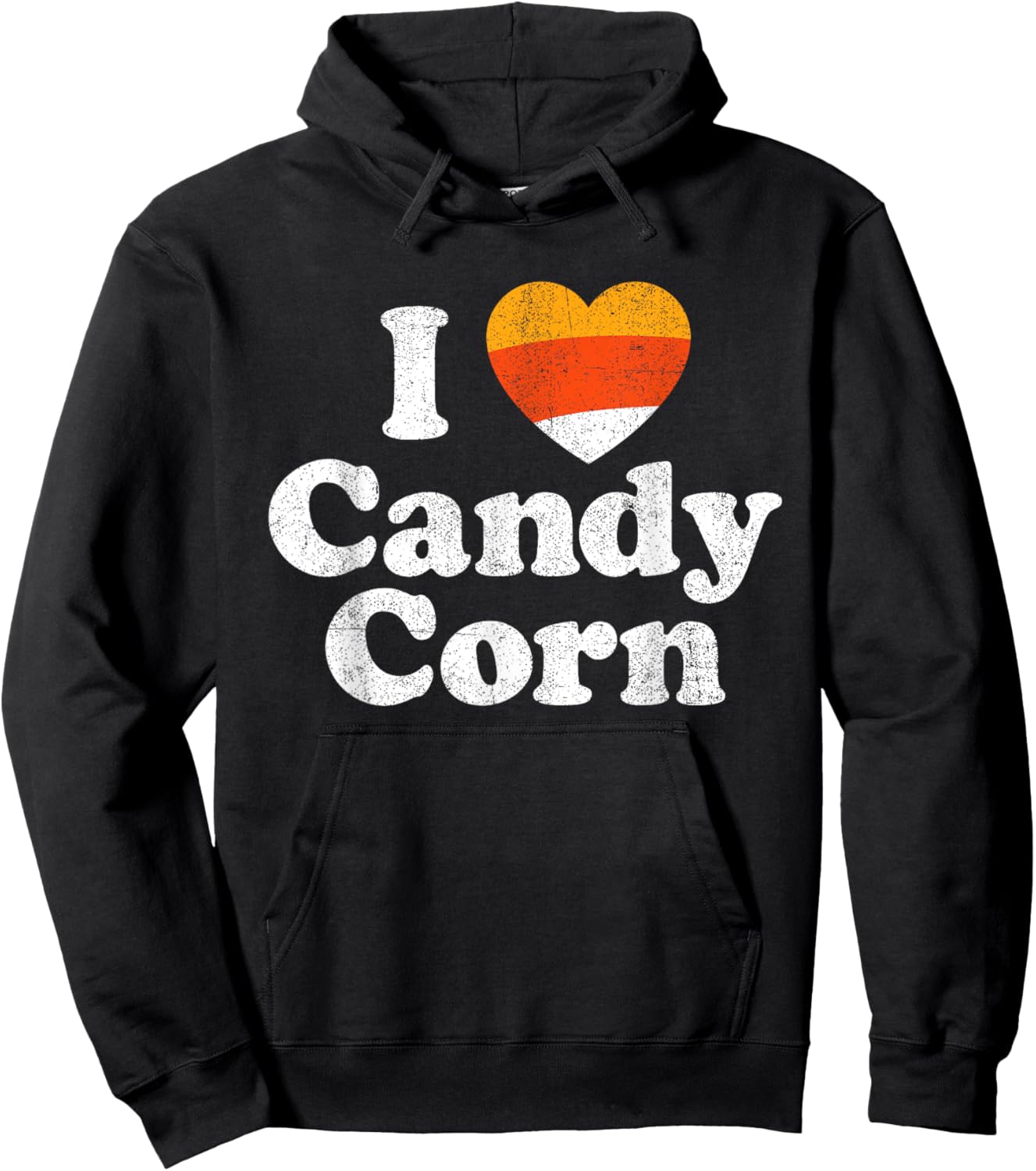 I Love Candy Corn Funny Halloween Retro 80's 70's Costume Hoodie - Hoodie | Black