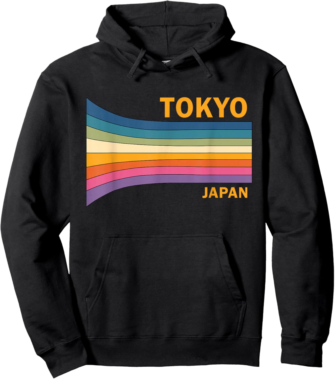 Retro Vintage 70s Tokyo Japan Hoodie - Hoodie | Black