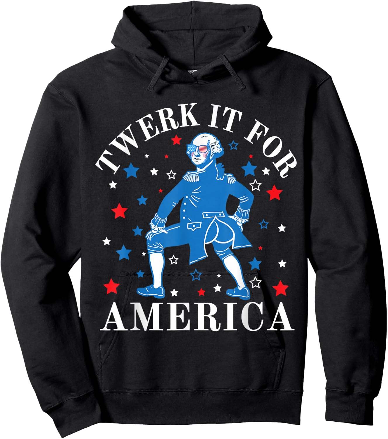 Twerk It for America Funny Patriotic Adult Humor 4th of July Hoodie - Hoodie | Black