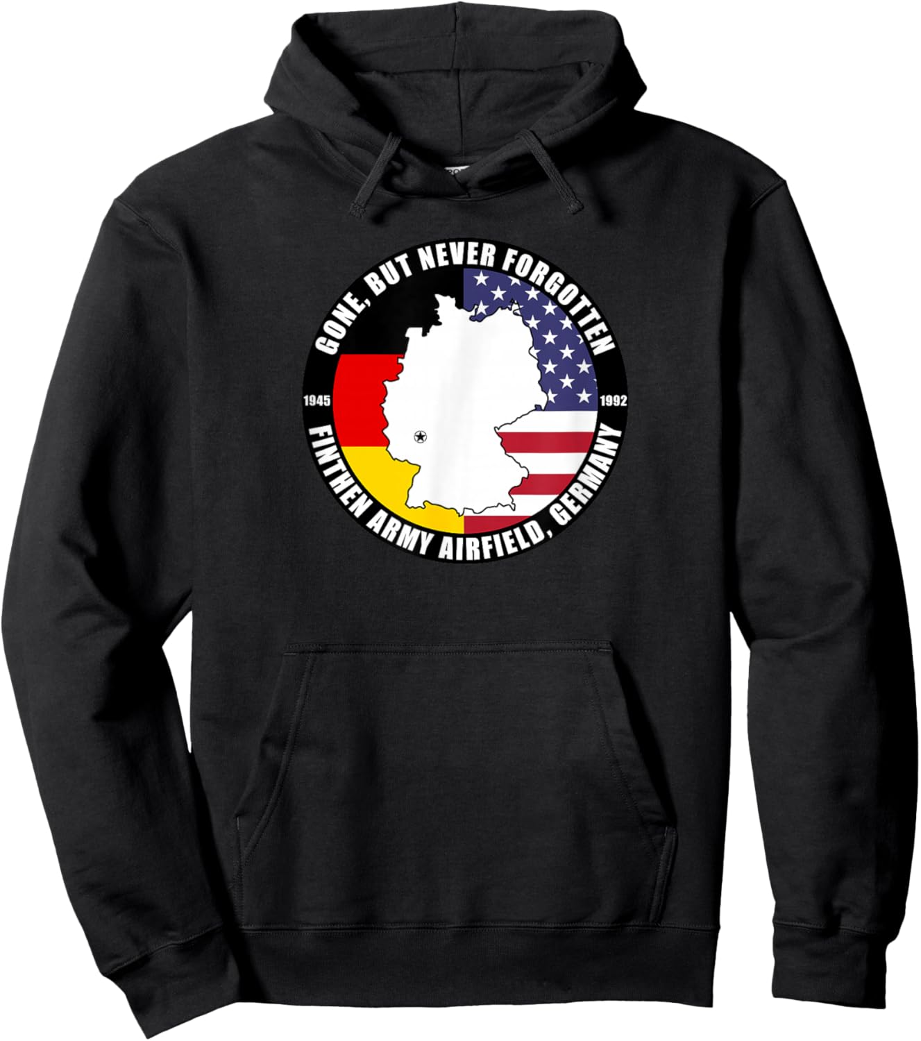 Gone But Never Forgotten Finthen Army Airfield Germany Vet Hoodie - Hoodie | Black