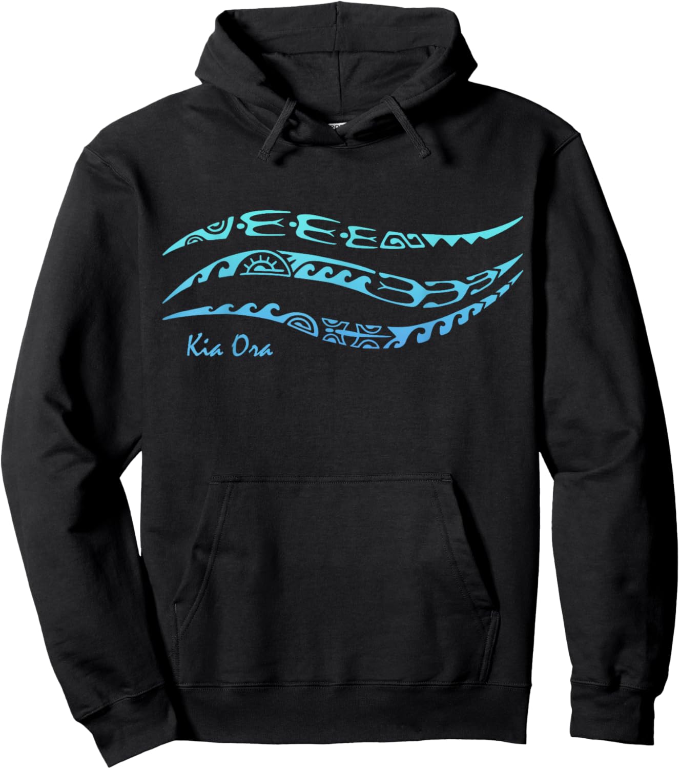 Symbol Pattern Waves Culture Maori Tribal New Zealand Hoodie - Hoodie | Black