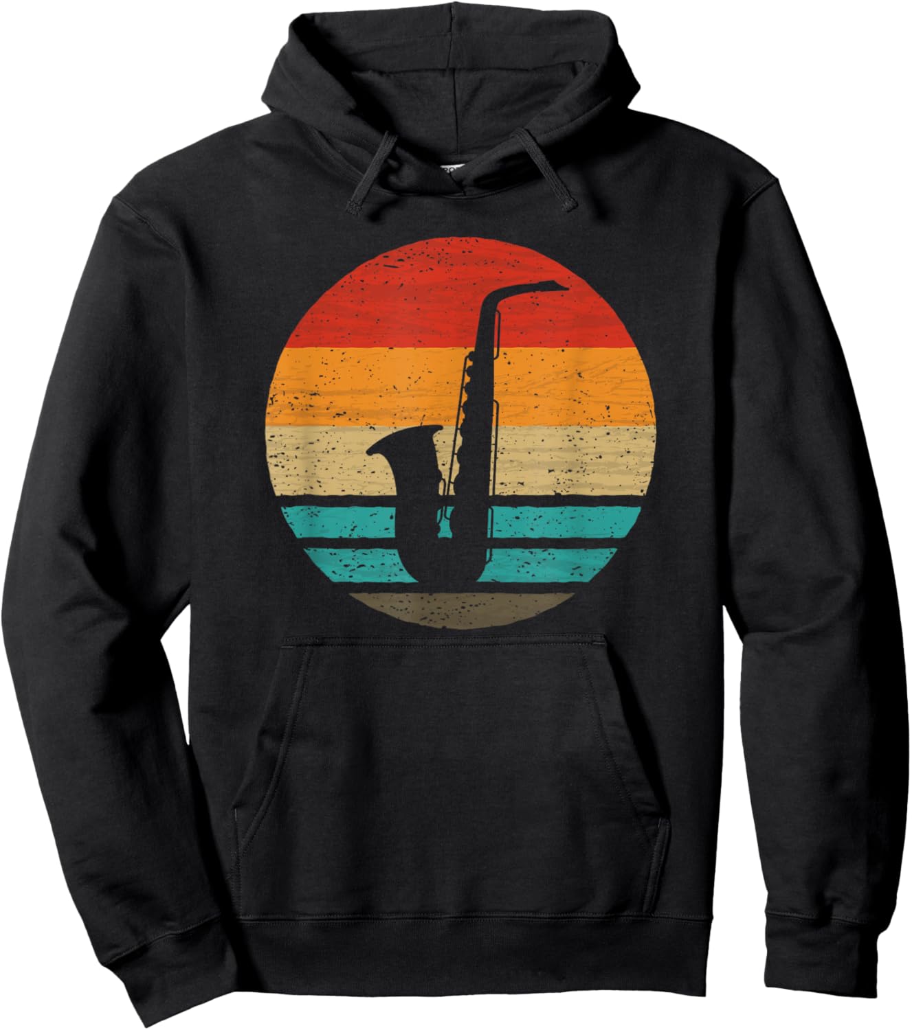 Saxophone Retro Style Vintage Hoodie - Hoodie | Black