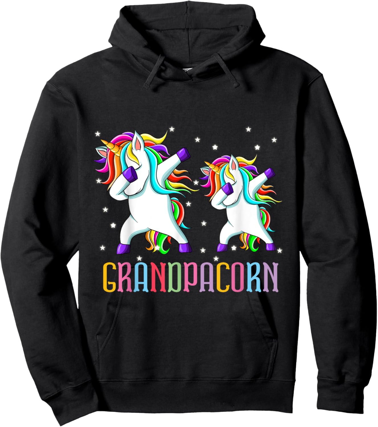 Funny Unicorn Grandpa Fathers Day 2022 Grandpacorn Hoodie - Hoodie | Black