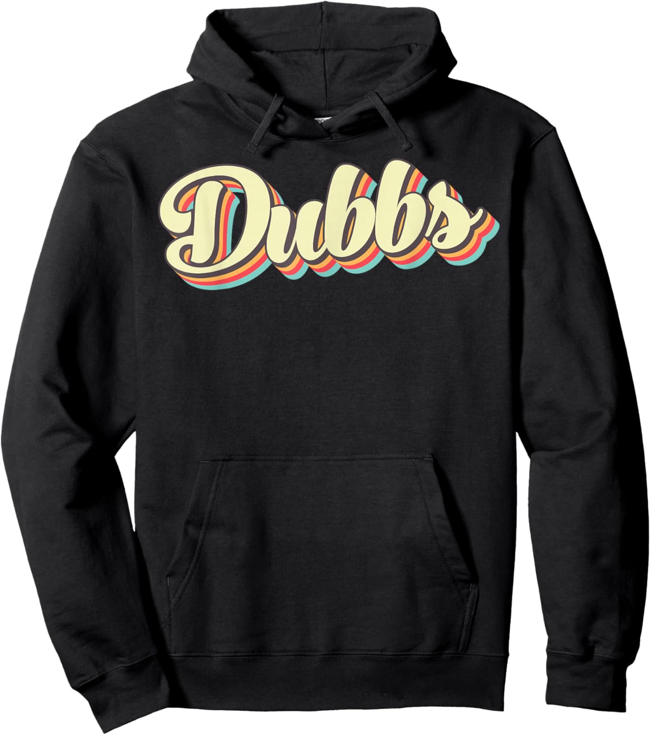 Dubbs Retro Art Baseball Font Vintage Hoodie - Hoodie | Black