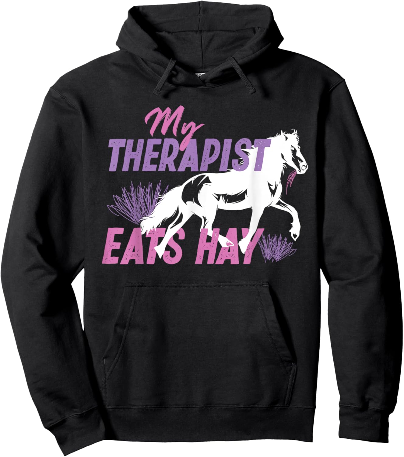 My Therapist Eats Hay Hoodie - Hoodie | Black