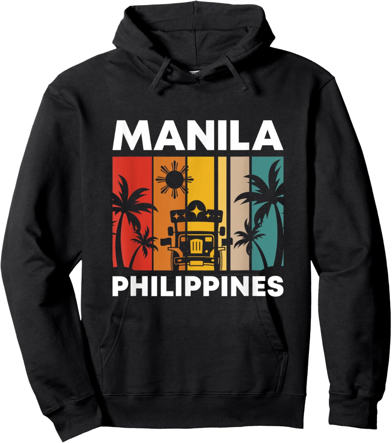 70s Retro Vintage Manila Philippines Filipino Filipina Pinoy Hoodie - Hoodie | Black