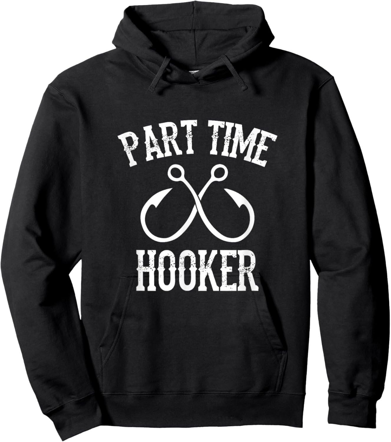 Classic Fishing Hooks Part Time Hooker Hoodie - Hoodie | Black