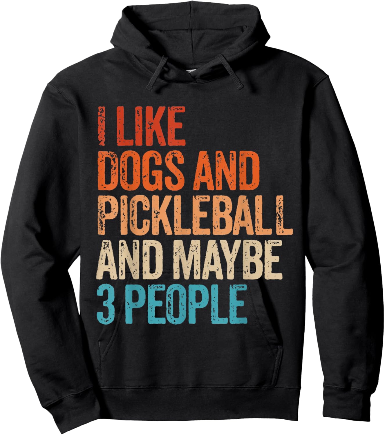 I Like Dogs Pickleball And Maybe 3 People Funny Vintage Hoodie - Hoodie | Black