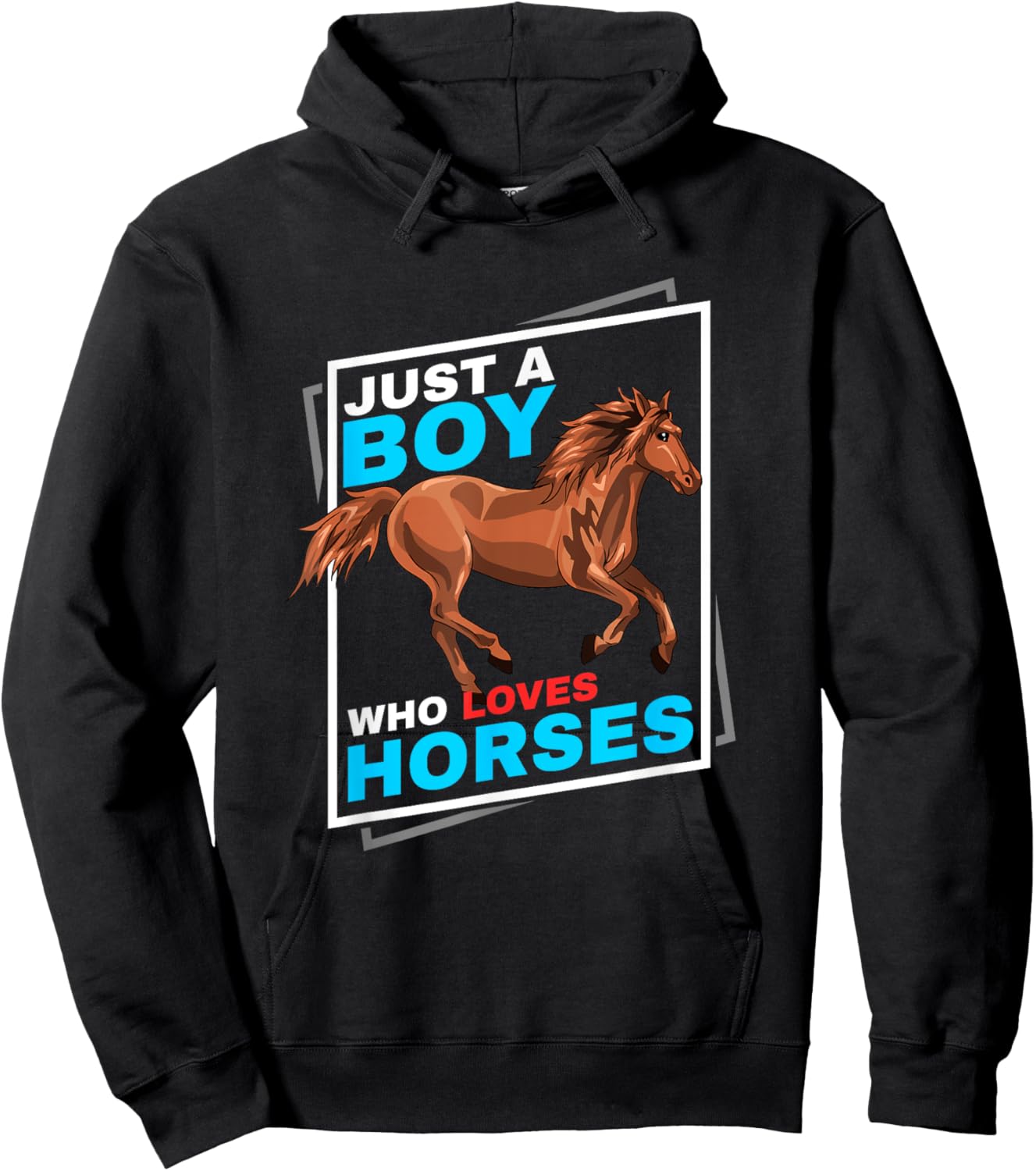 Just A Boy Who Loves Horses Hoodie - Hoodie | Black