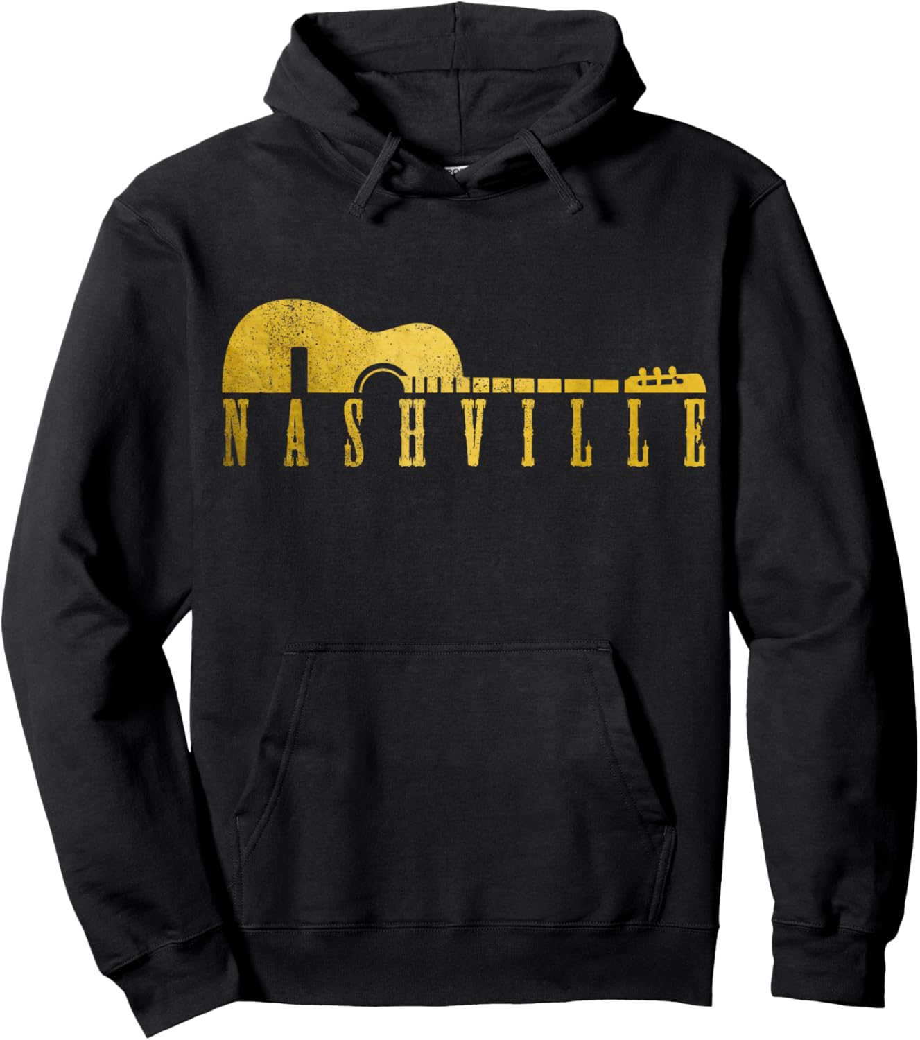 Nashville Tennessee Country Music City Guitar Vintage Nash Hoodie - Hoodie | Black