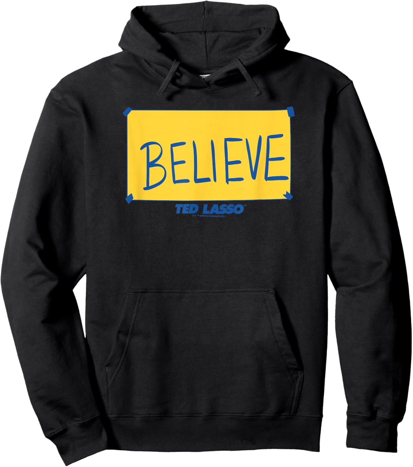 Ted Lasso Believe Yellow Sign Hoodie - Hoodie | Black