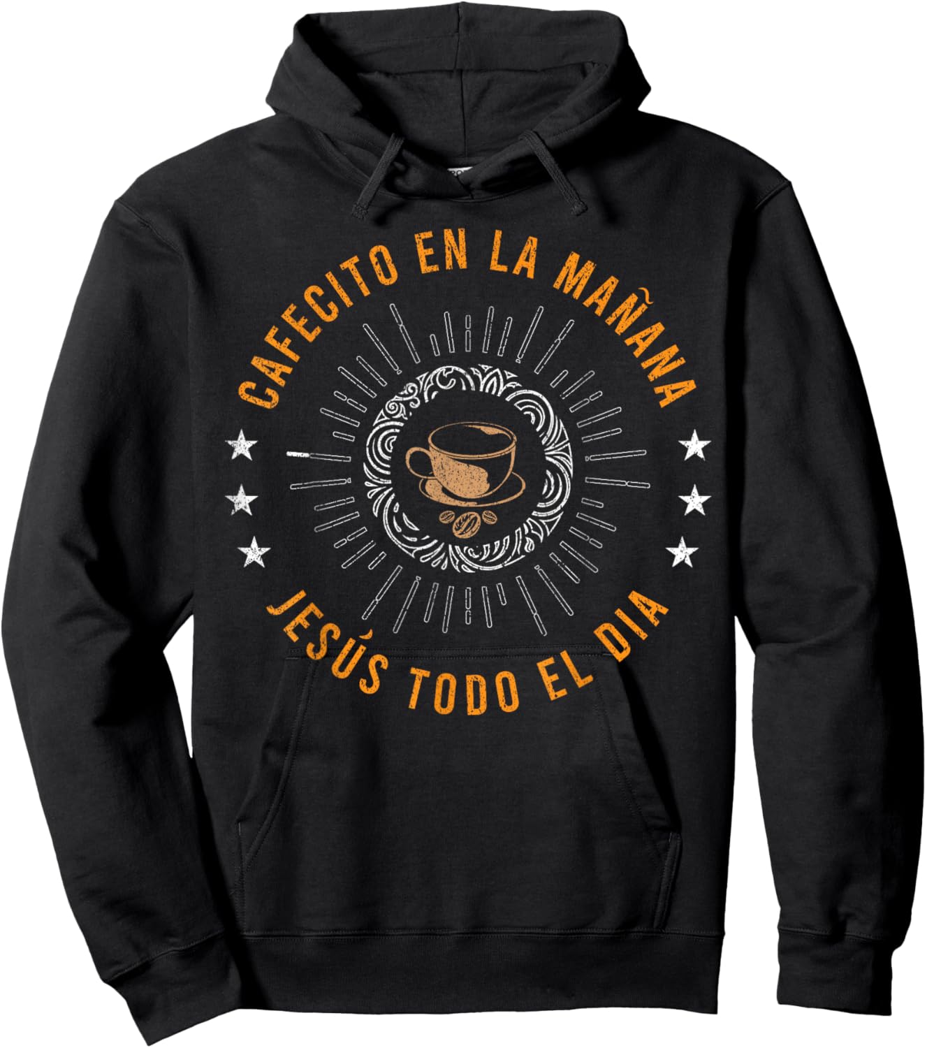 Cafecito Y Jesus Gift Reagalo Cristiano Christian Spanish Hoodie - Hoodie | Black