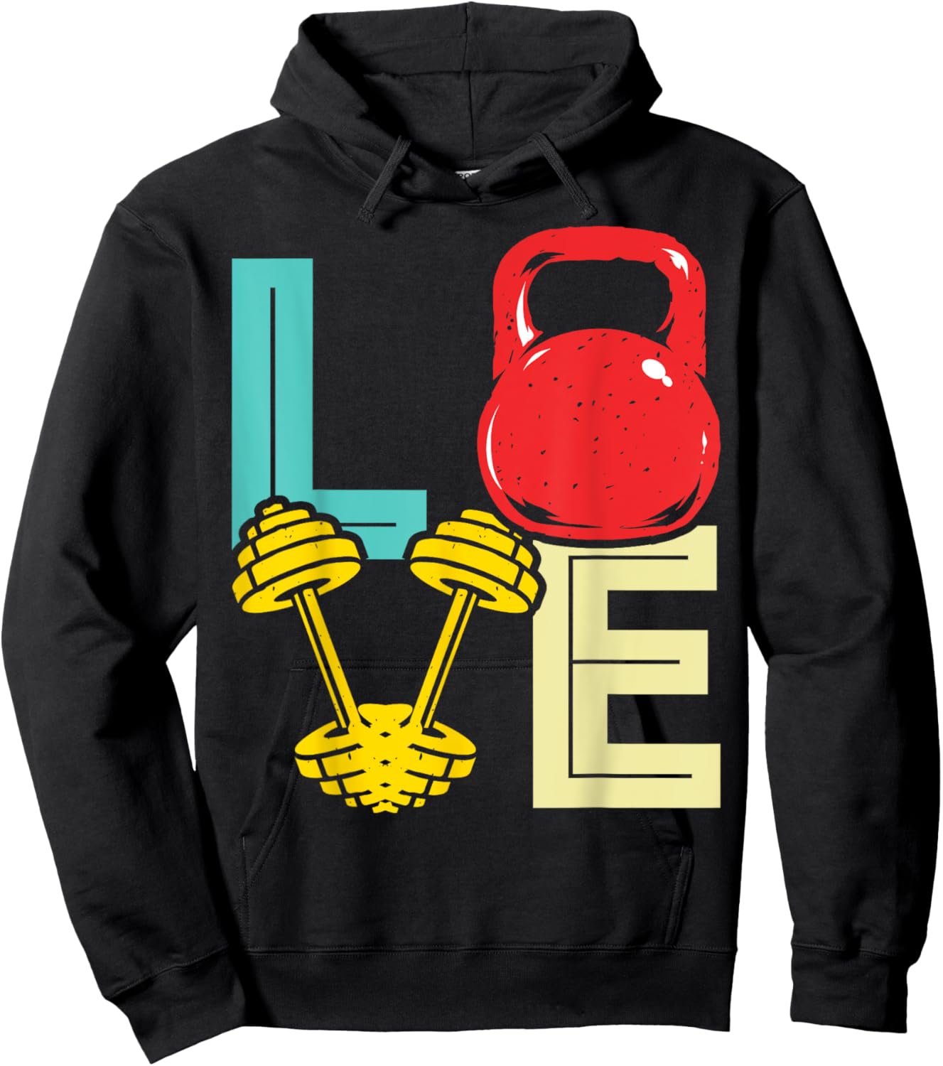 Love Weightlifting Funny Valentine's Day Vintage Fitness Gym Hoodie - Hoodie | Black