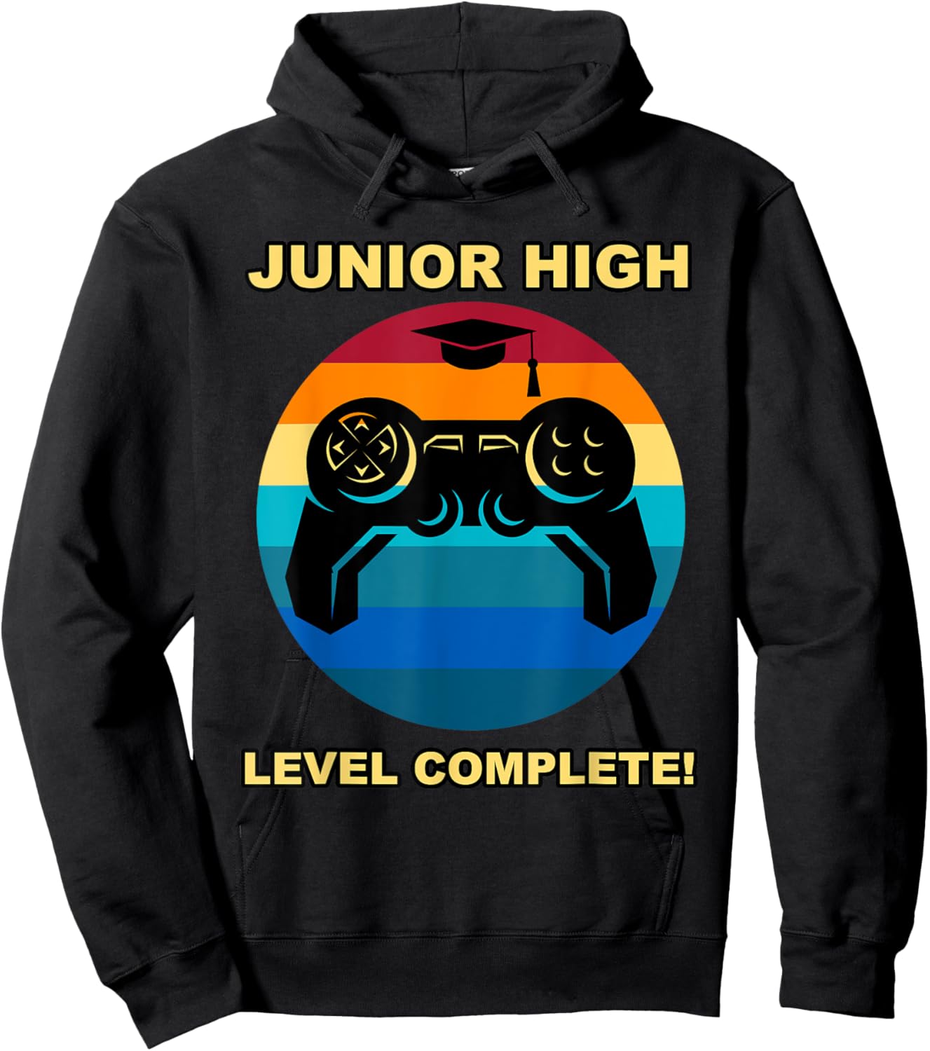 Junior High School Level Complete Graduation Gamer Game Midd Hoodie - Hoodie | Black