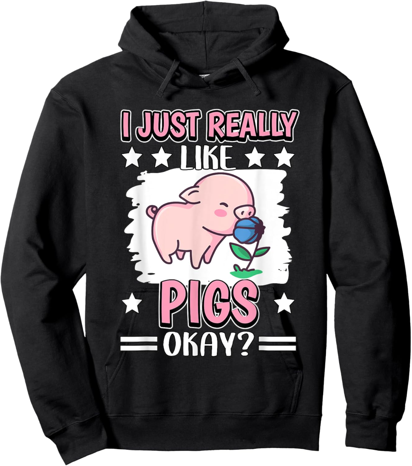I Just Really Like Pigs Okay Pig Hoodie - Hoodie | Black
