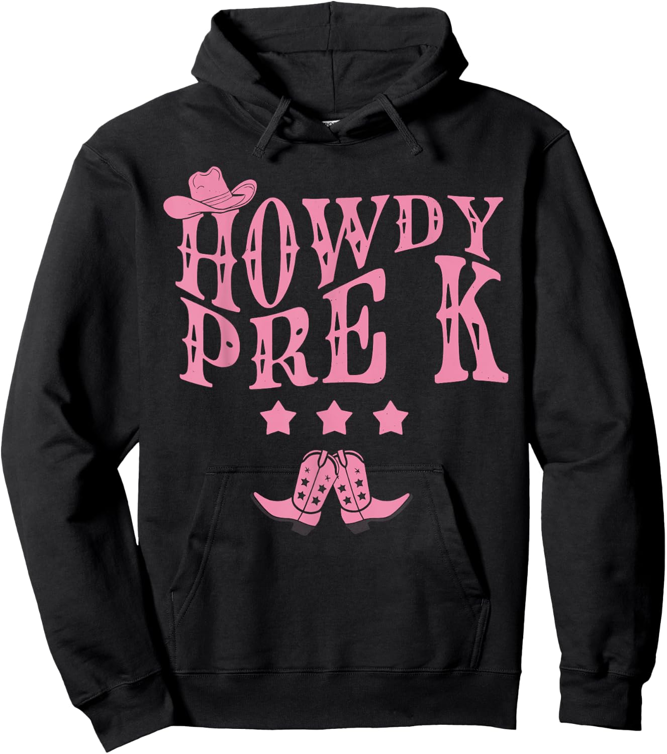 Howdy Pre-K Teacher Kids Parents Cowboy Cowgirl Boy Girl Hoodie - Hoodie | Black