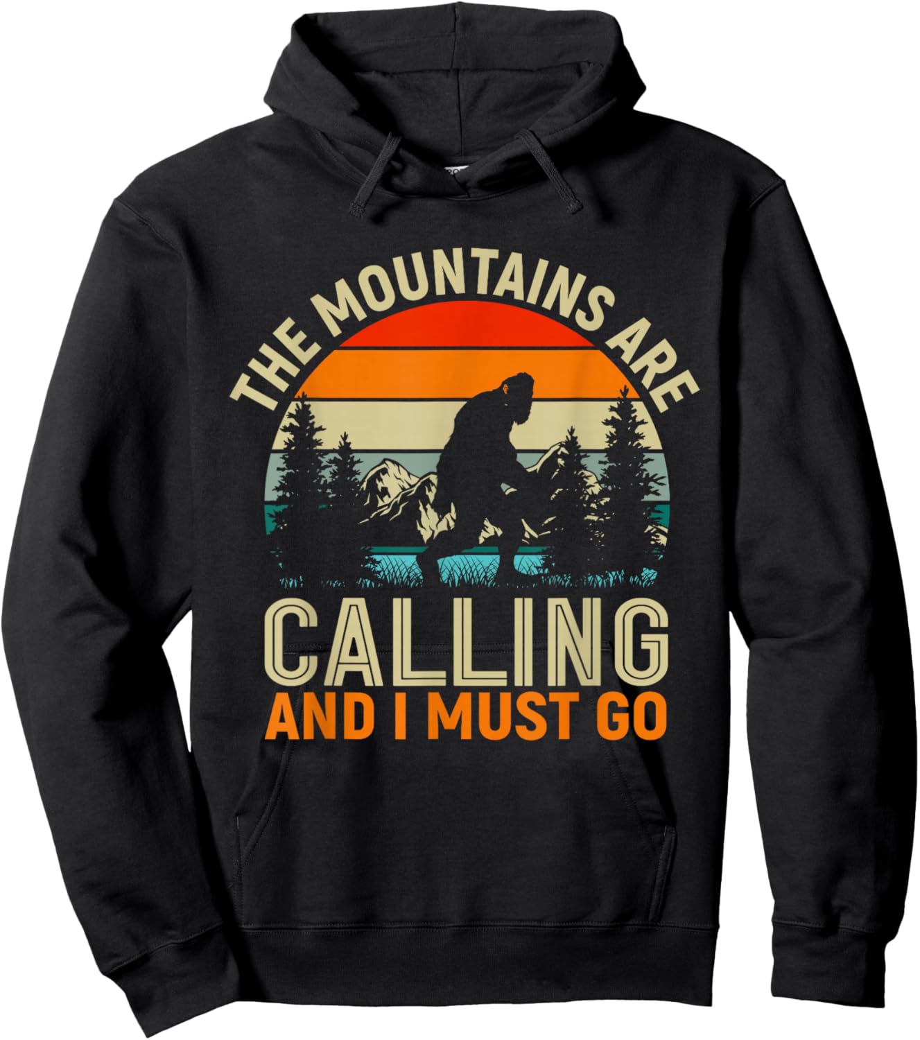 The Mountains Are Calling And I Must Go - Hiker Retro Hoodie - Hoodie | Black