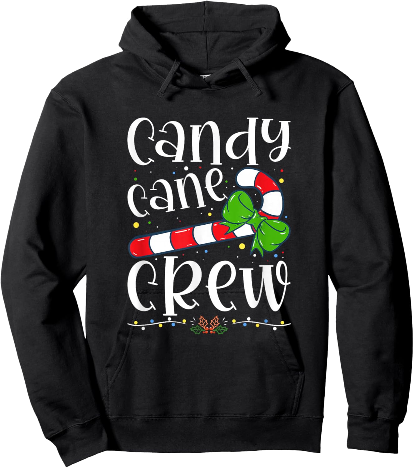 Candy Cane Crew Funny Christmas Candy Lover X-mas Hoodie - Hoodie | Black
