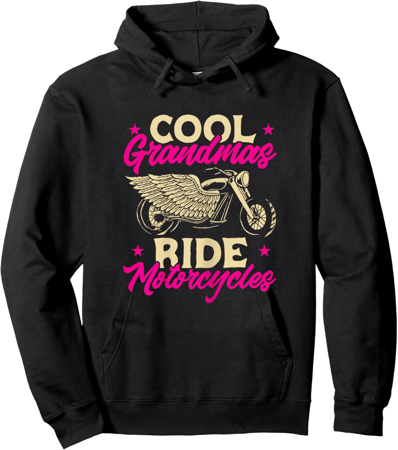 Grandmas Ride Motorcycles Funny Biker Granny Hoodie - Hoodie | Black