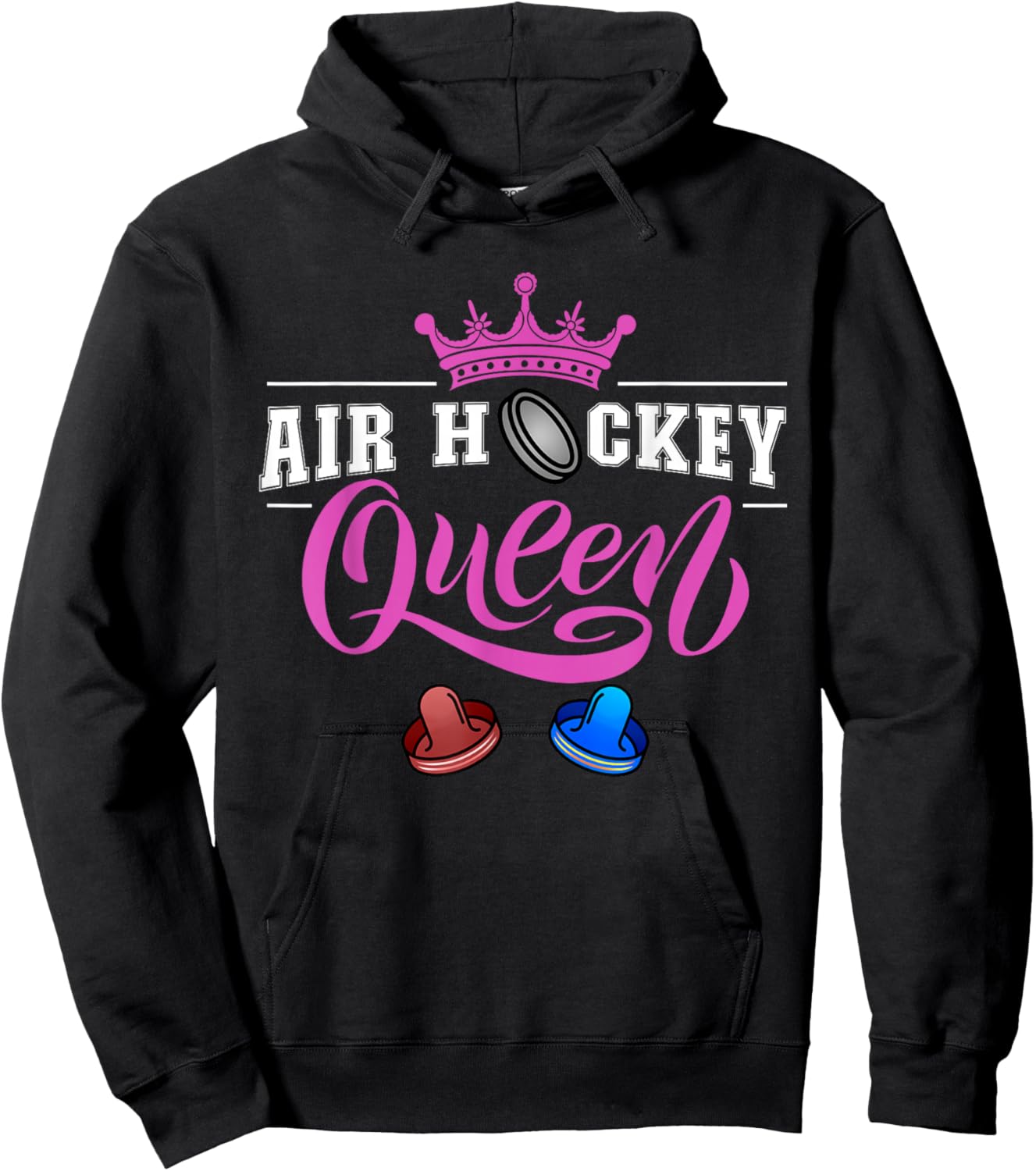 Air Hockey Queen Design For Air Hockey Lovers Hoodie - Hoodie | Black