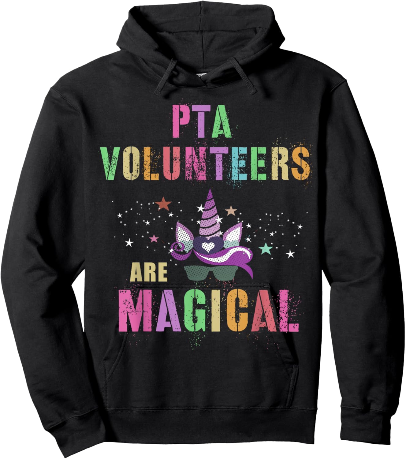 Funny PTA VOLUNTEERS ARE MAGICAL I'm Unicorn School Squad Hoodie - Hoodie | Black
