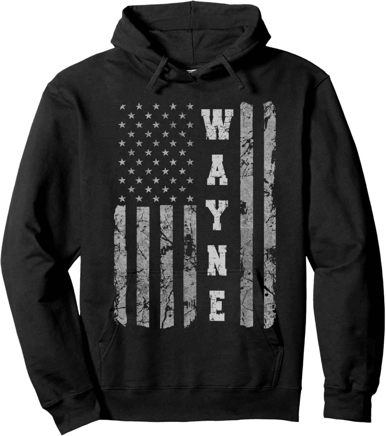 Wayne, New Jersey, American flag Hoodie - Hoodie | Black