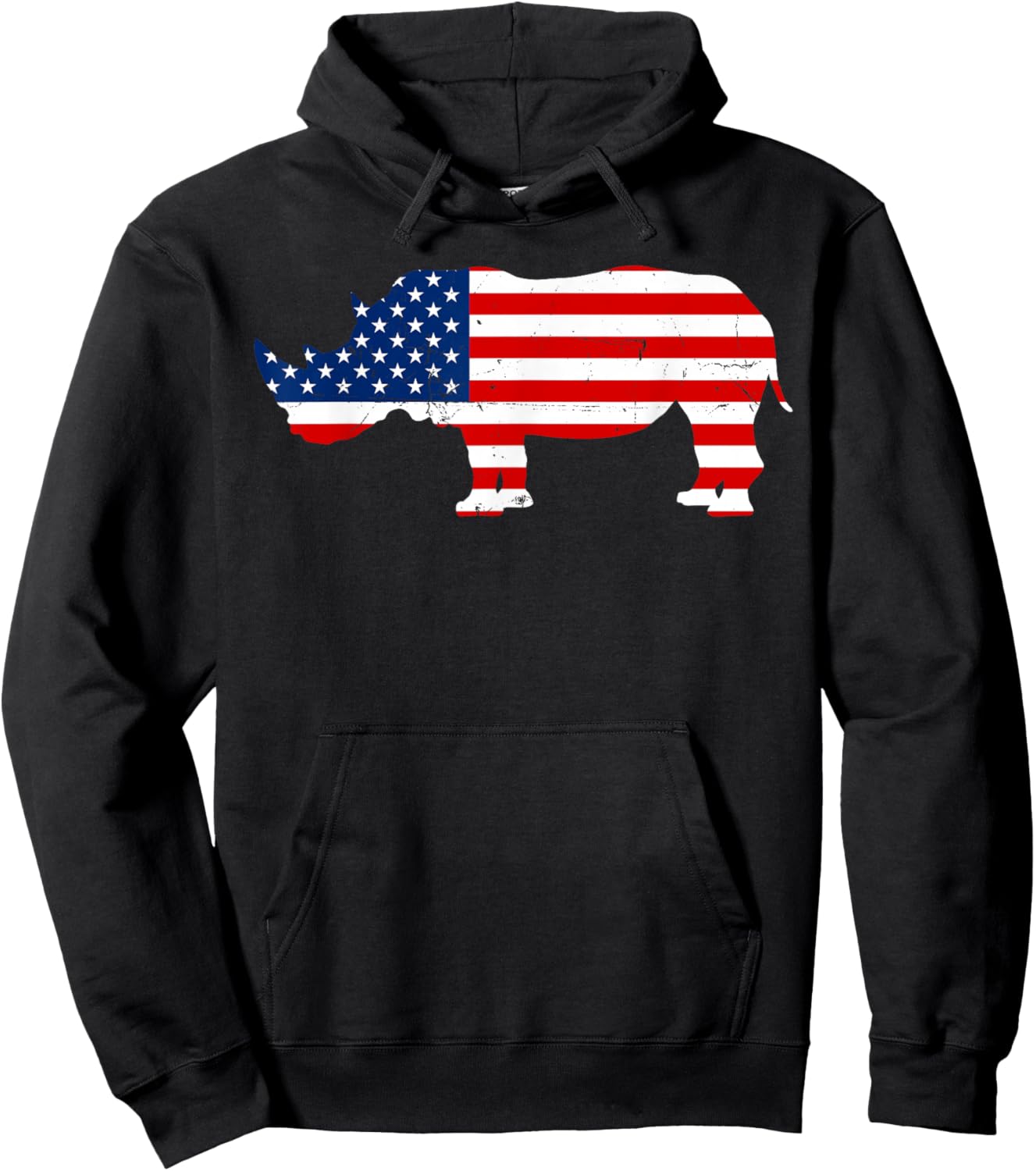 Rhino Lover Rhinoceros Horn Safari Wildlife Independence Day Hoodie - Hoodie | Black