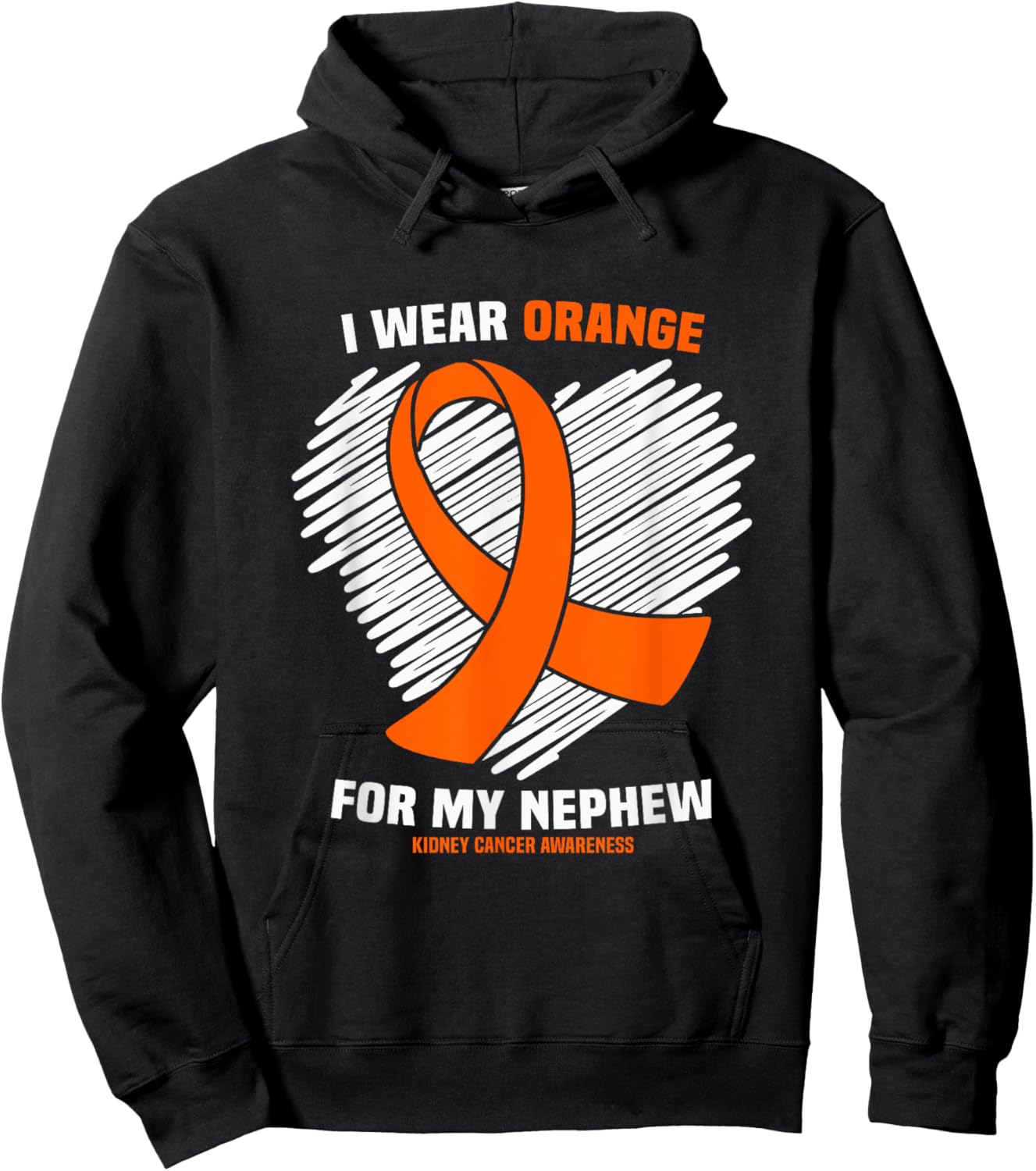 I Wear Orange For My Nephew Kidney Cancer Awareness Hoodie - Hoodie | Black
